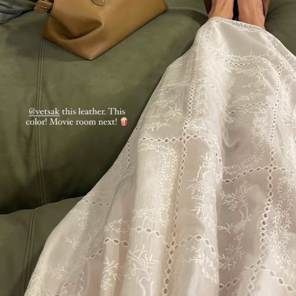 BEST Helsa Revolve Handkerchief Midi Skirt White Sheer Embroidered French Causal - Picture 2 of 15